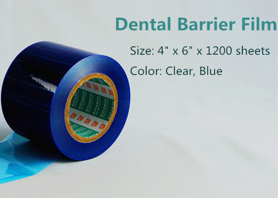 4&quot; ×6」青い穴があいたロール歯科障壁のフィルムによってカスタマイズされるロゴ